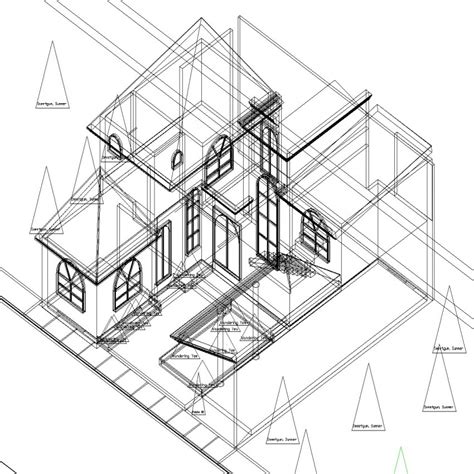 Modern Two Story 3d House Exterior Model Cad Drawing Details Dwg File