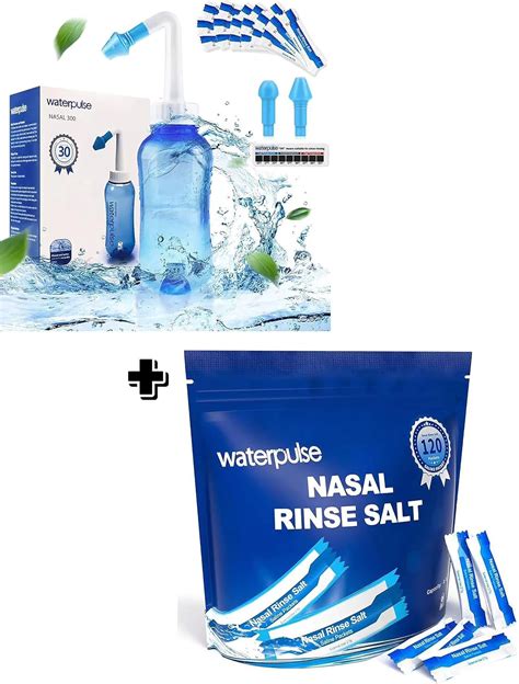 Waterpulse Neti Pot Botella De Enjuague Sinusal De 10 1 Fl Oz Con 30