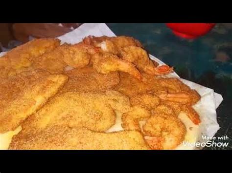 Cómo hacer Filete de Tilapia empanizado y camarones YouTube