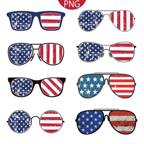 Sunglasses American Flag Png Files Multi Pack Patriotic Th Etsy