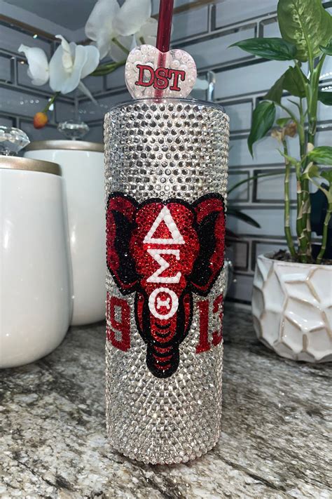 Personalized Delta Sigma Theta Bling Tumbler Dst Custom Rhinestone