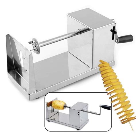 stainless steel iron potato spiral cutter machine twister curly french