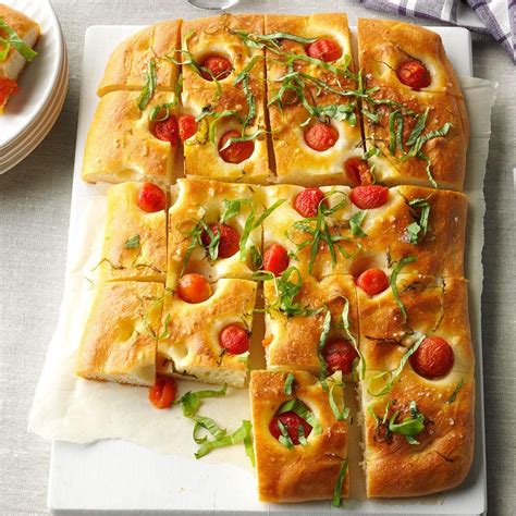 Cherry Tomato Basil Focaccia Recipe How To Make It Taste Of Home