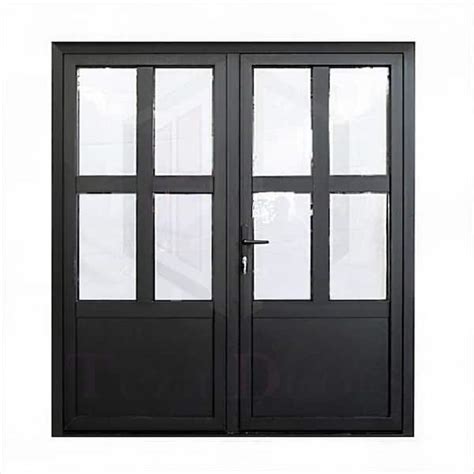 TEZA DOORS Teza French Doors 73.5 in. x 80 in. Matte Black Aluminum ...