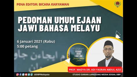 Rancangan Bicara Karyawan Pedoman Umum Ejaan Jawi Bahasa Melayu Youtube