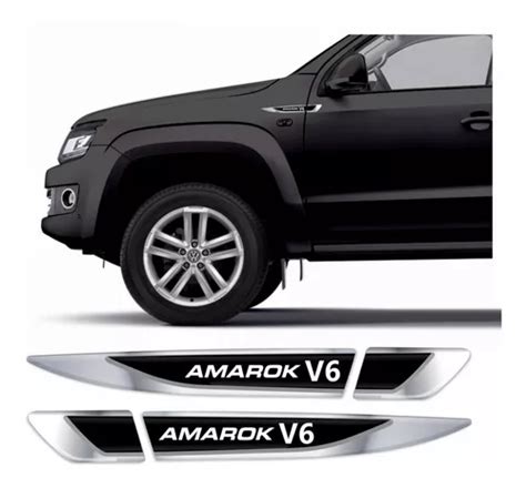 Emblema Adesivo Volkswagen Vw Amarok V Resinado Cromado Aplique