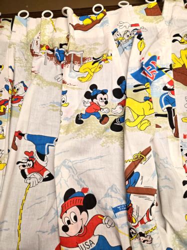 S Vintage Mickey Mouse Disney Curtains Panels And Valance