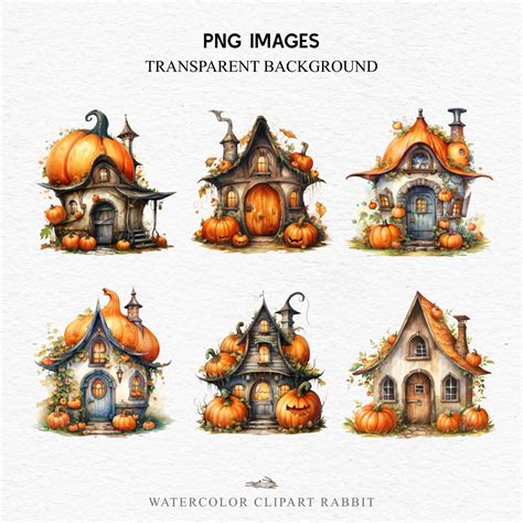 Pumpkin Hut House Png Halloween Clipart Bundles Spooky Decor Etsy