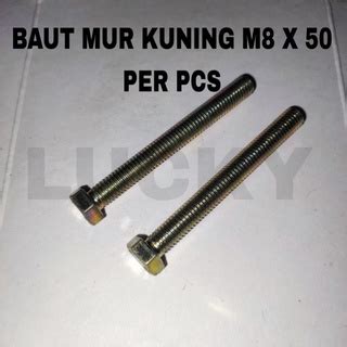 Jual BAUT MUR KUNING M8 BMK 8 X 50 KUNING BMK TERMURAH PER PCS Shopee