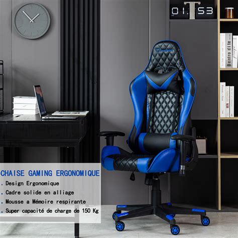 Chaise de jeux foxsport chaise gamer ergonomique siège de bureau