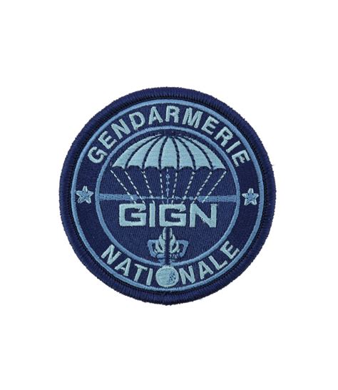 Écusson GIGN rond basse visibilité bleu DMB