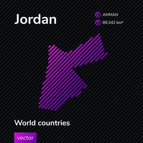 Vector flat map of Jordan with violet, purple, pink striped texture on ...