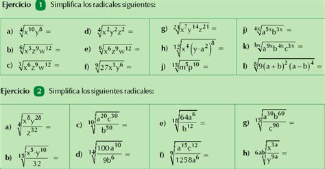 Simplificacion De Radicales Ejemplos Y Ejercicios Resueltos