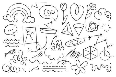 Premium Vector Hand Drawn Scribble Element Set