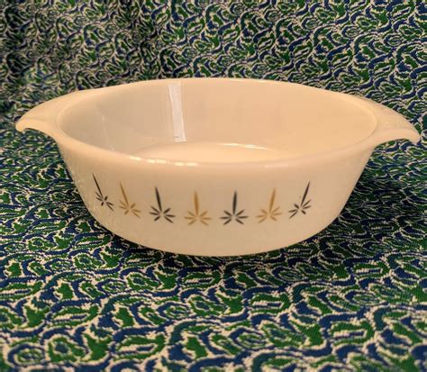 Vintage Anchor Hocking Casserole Baking Dish 437 1 12 Qt Fire King Candle Glow Pattern Etsy