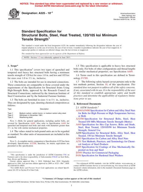 ASTM A325 10e1 Standard Specification For Structural Bolts Steel