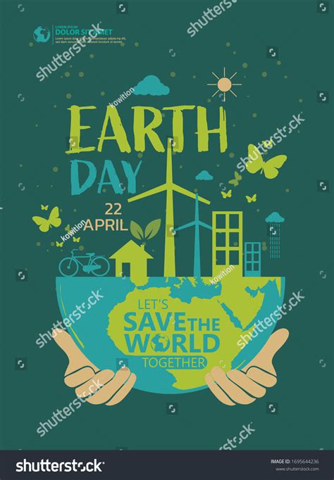 Happy Earth Day Banner Illustration Happy Stock Vector Royalty Free