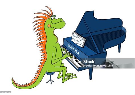 Musicien Iguane Pour Livre De Coloriage Pour Enfants Joyeux Dessin