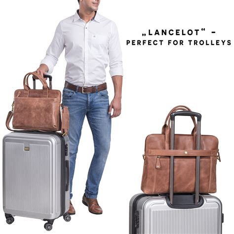 Lancelot Geschmackvolle Laptoptasche 13 Zoll Leder STILORD