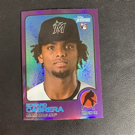 Topps Heritage High Number Edward Cabrera Rc Purple Refractor