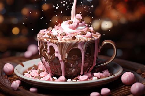 Premium AI Image Pouring Hot Chocolate Illustration Generative AI