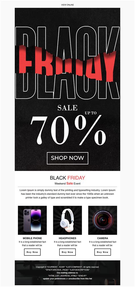 Black Friday Email Template | Email Newsletter on Behance