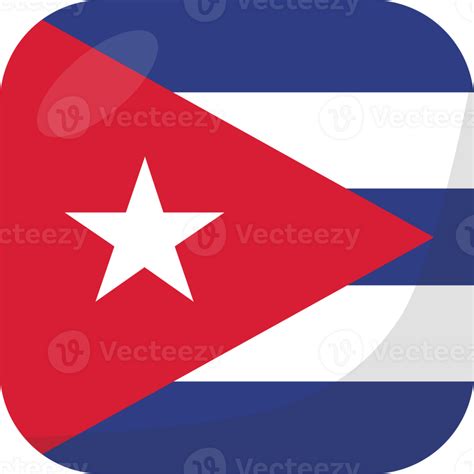 Cuba bandera cuadrado 3d dibujos animados estilo. 33858455 PNG