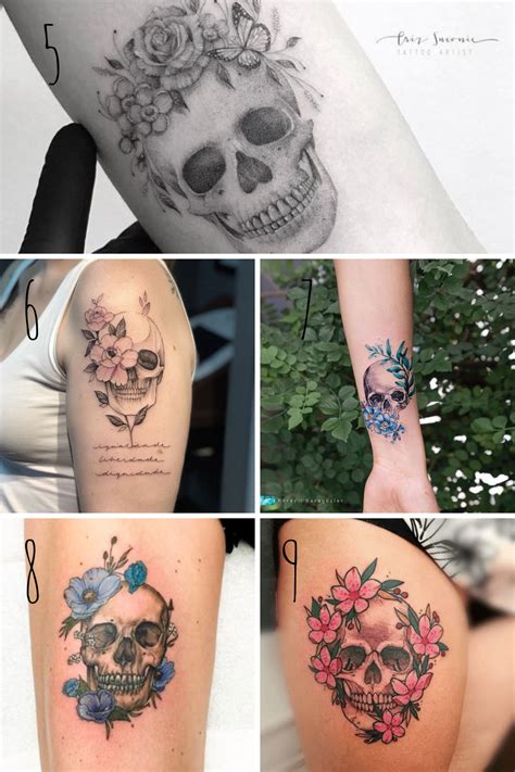 Details 76 Feminine Skull Tattoos With Flowers In Cdgdbentre