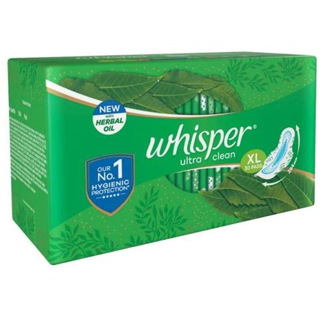 Whisper Ultra Clean Sanitary Napkin With Wings Xl 30 Pads Jiomart