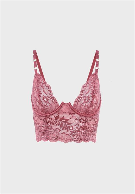 Buy La Senza Pink Lace Longline Bra For Women In Riyadh Jeddah