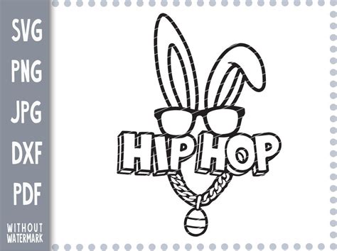 Funny Easter Svg Easter Bunny SVG Hip Hop Svg Easter Png Dxf Clipart