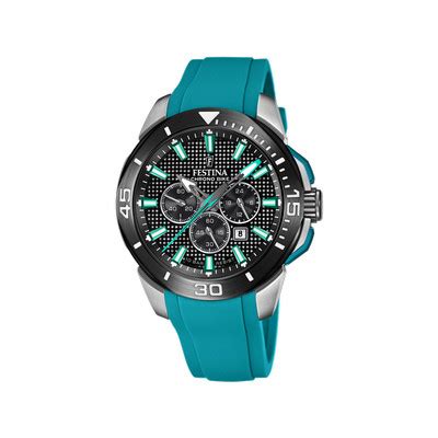 Montre Festina Chronobike Homme Chronographe Acier Bracelet Caoutchouc