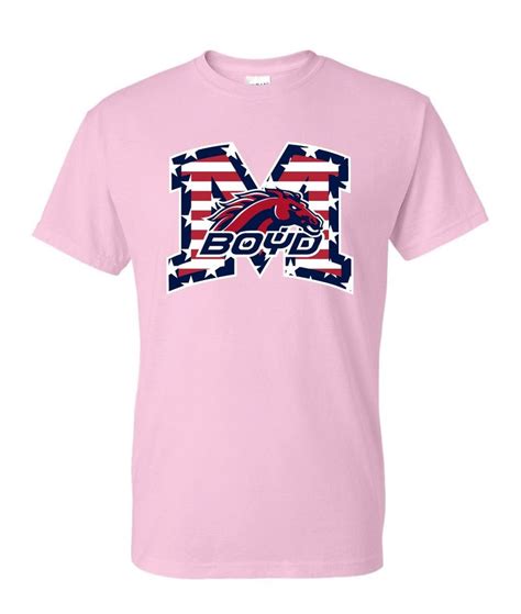 Mckinney Boyd High School Boyd Broncos Large M USA Flag Logo Tshirt 8 ...