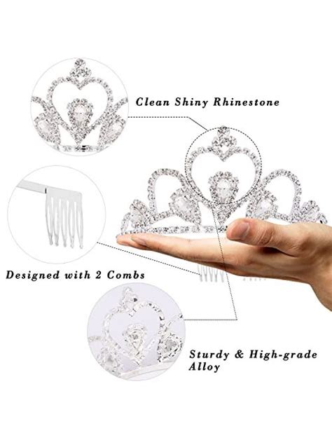 Buy Didder Silver Crystal Tiaras For Women 2 Pcs Princess Crown With