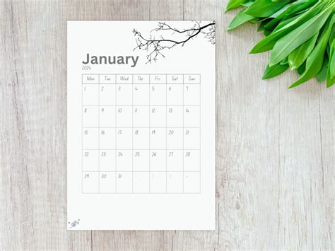 Printable Calendar 2024 Monthly Calendar 2024 Monthly Etsy