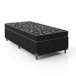 Cama Solteiro Box Colchão D20 Suede Preto Leroy Merlin