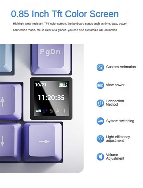 Ajazz Ak Teclado Mec Nico Sem Fio G Bluetooth Tr S Modos Rgb Hot Swap Teclas Tela De