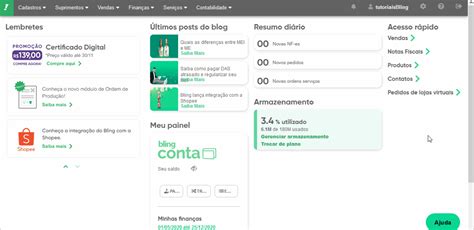 Configura Es Preferenciais Do Espa O Meu Contador Bling