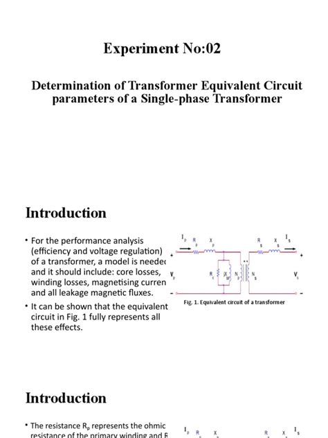 Determination of Transformer Equivalent Circuit Parameters of A Single ...