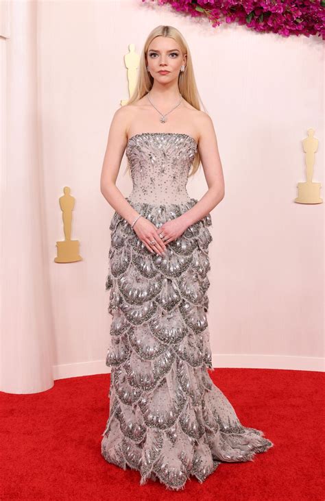 Anya Taylor-Joy Looks Divine in a Bedazzled Silver Gown at the 2024 Oscars