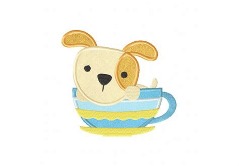 Teacup Pup Includes Both Applique And Stitched Blasto Stitch