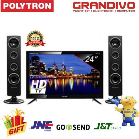 Polytron Led Tv Inch Digital Tv Cinemax Speaker Tower Garansi