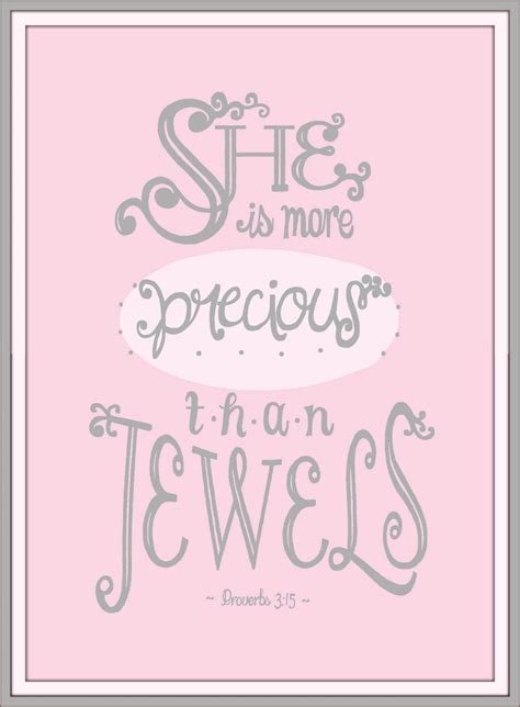 5x7 Proverbs Verse 3 15 She Is More Precious Than Jewels Bible Etsy