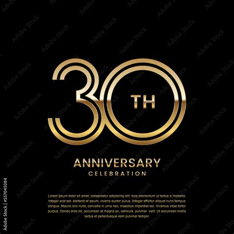 30 year anniversary celebration. Anniversary logo design with double ...