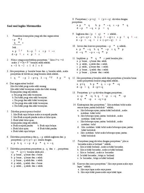 Soal Soal Logika Matematika Pdf