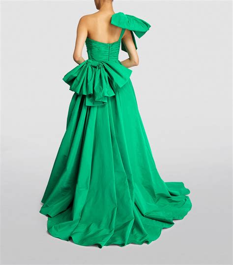 Zuhair Murad Green One Shoulder Princess Gown Harrods Uk