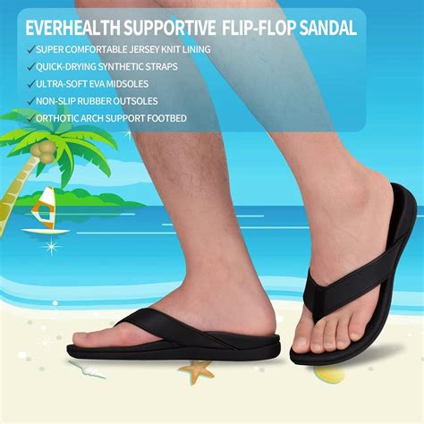 Everhealth Men's Arch Support Flip Flops - Orthotic Sandals for