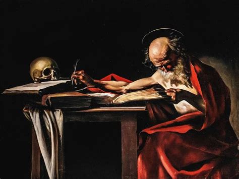 Caravaggio Saint Jerome Writing Bible Painting by Max B'Land | Saatchi ...