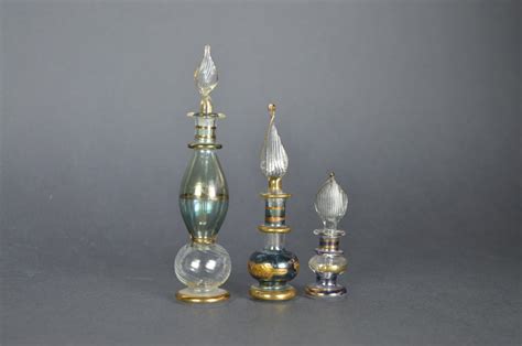 Ori Ntaalse Parfumflesjes In Blauw Groen En Goud Glas Set Van