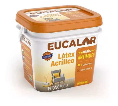 Tinta L Tex Acr Lico Eucalar Branco Antimofo Eucatex L Frete Gr Tis